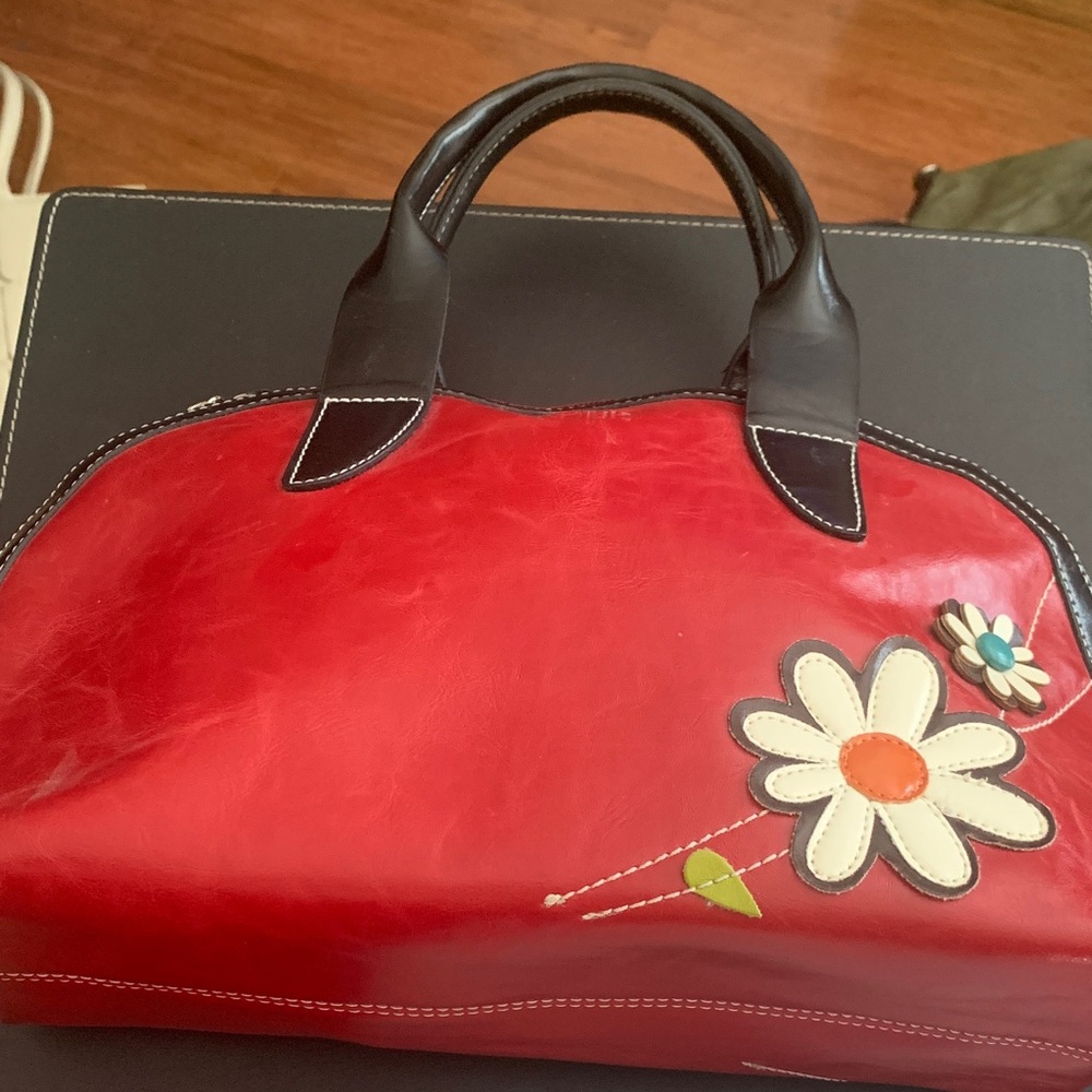 Floral Red Women's Satchel